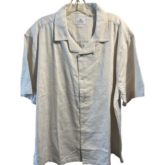 7 Diamonds 4 Way Stretch Medium Button Up Men’s XXL White Hawaiian SS Shirt - Picture 1 of 12